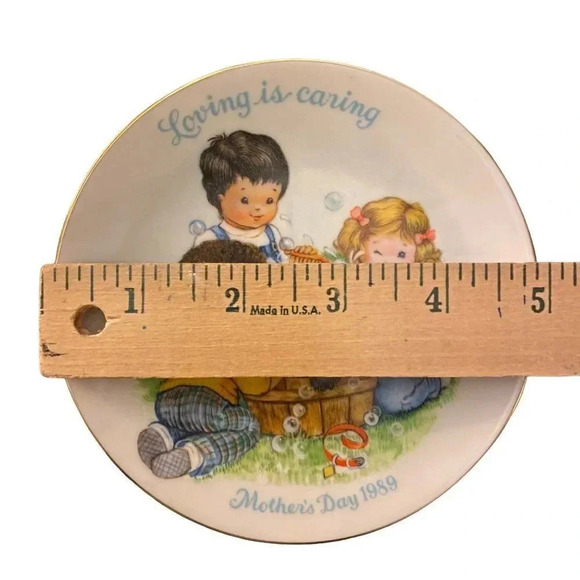 Gift Porcelain Mini 5" Decorative Plate 22K Gold Trim Avon Mother's Day 1989 VTG - Picture 7 of 9